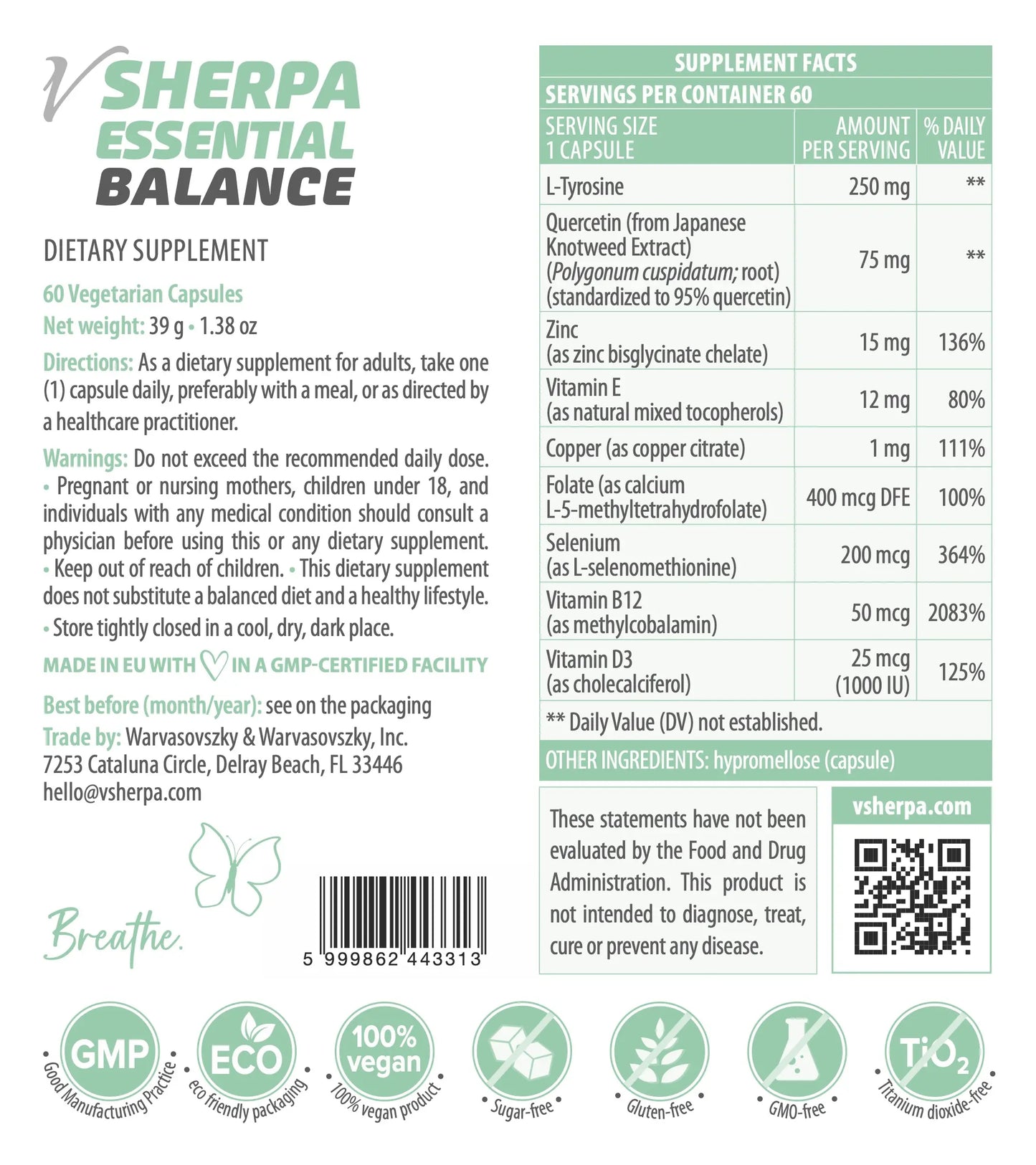 vSherpa Essential Balance Dietary Supplement