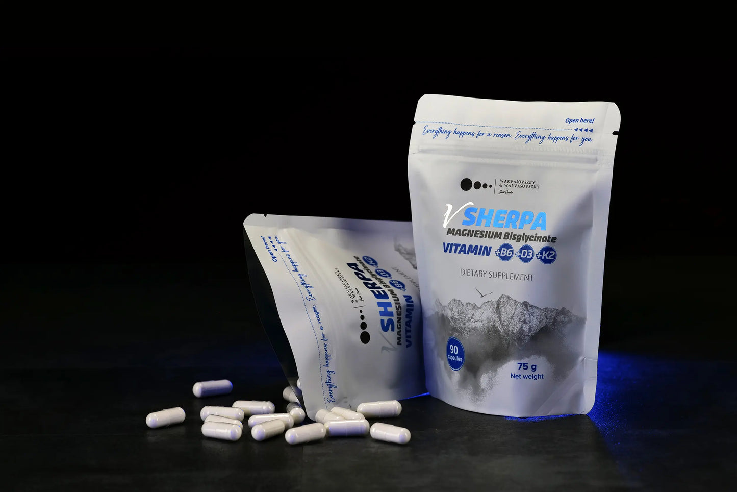 vSherpa Magnesium Bisglycinate + Vitamin B6 + D3 + K2 Dietary Supplement