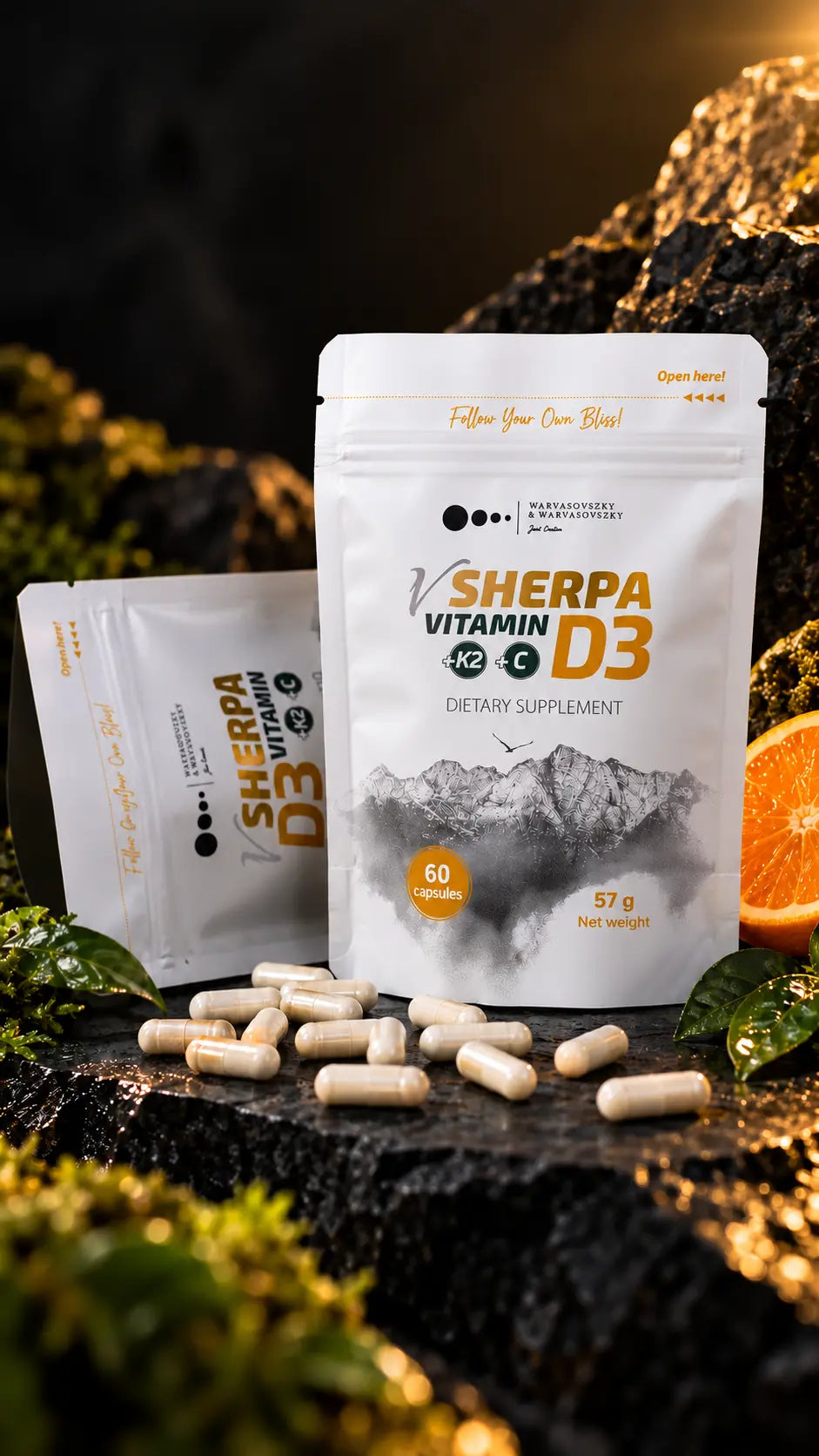 vSherpa Vitamin D3 + K2 + C Kosttillskott