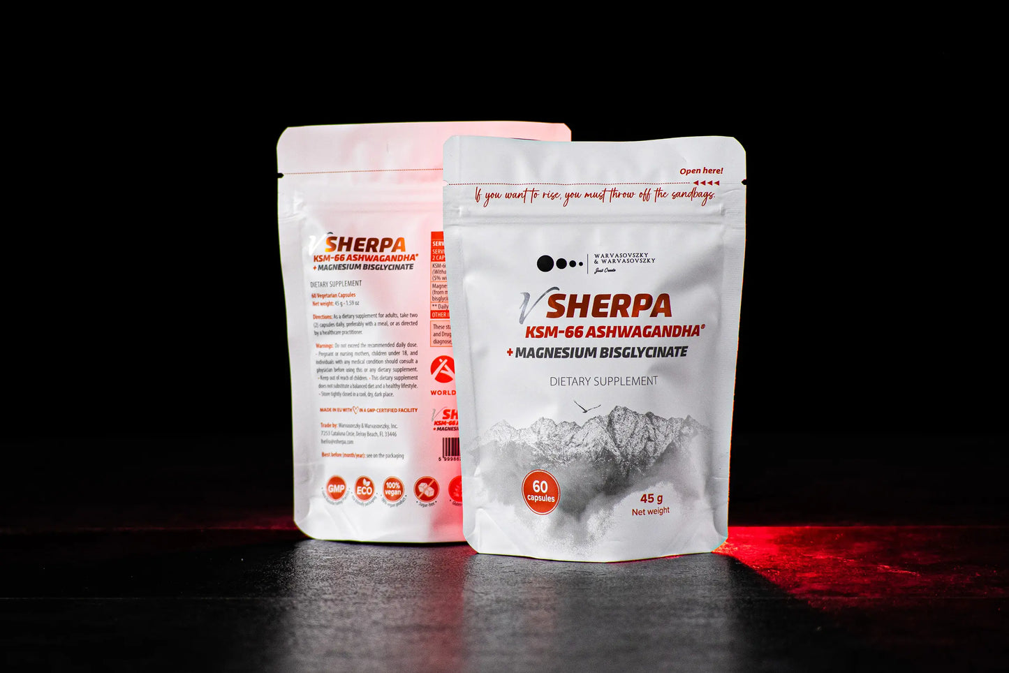 vSherpa KSM-66 Ashwagandha + Magnesium Bisglycinate Dietary Supplement