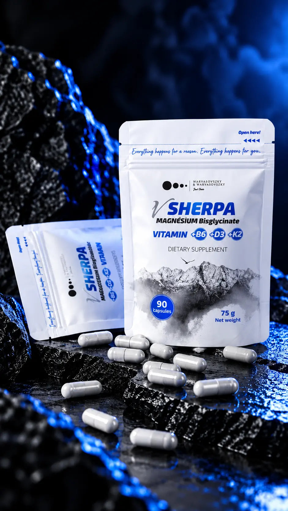 vSherpa Magnesium Bisglycinate + Vitamins B6, D3 & K2 Dietary Supplement