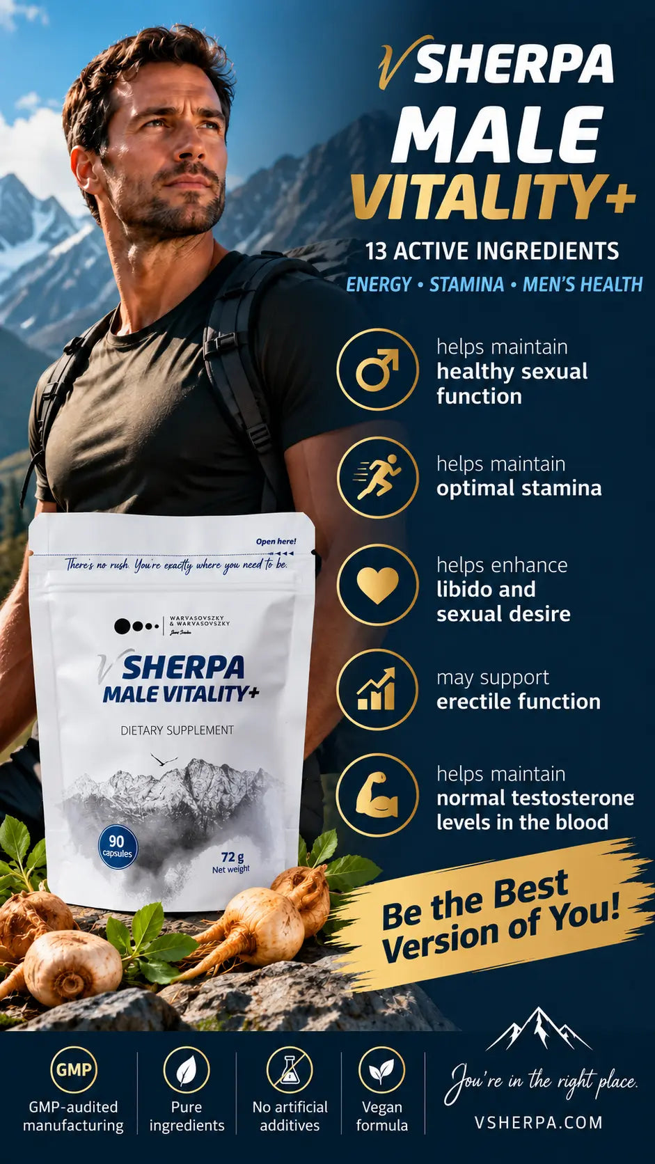 vSherpa Male Vitality+ Dietary Supplement