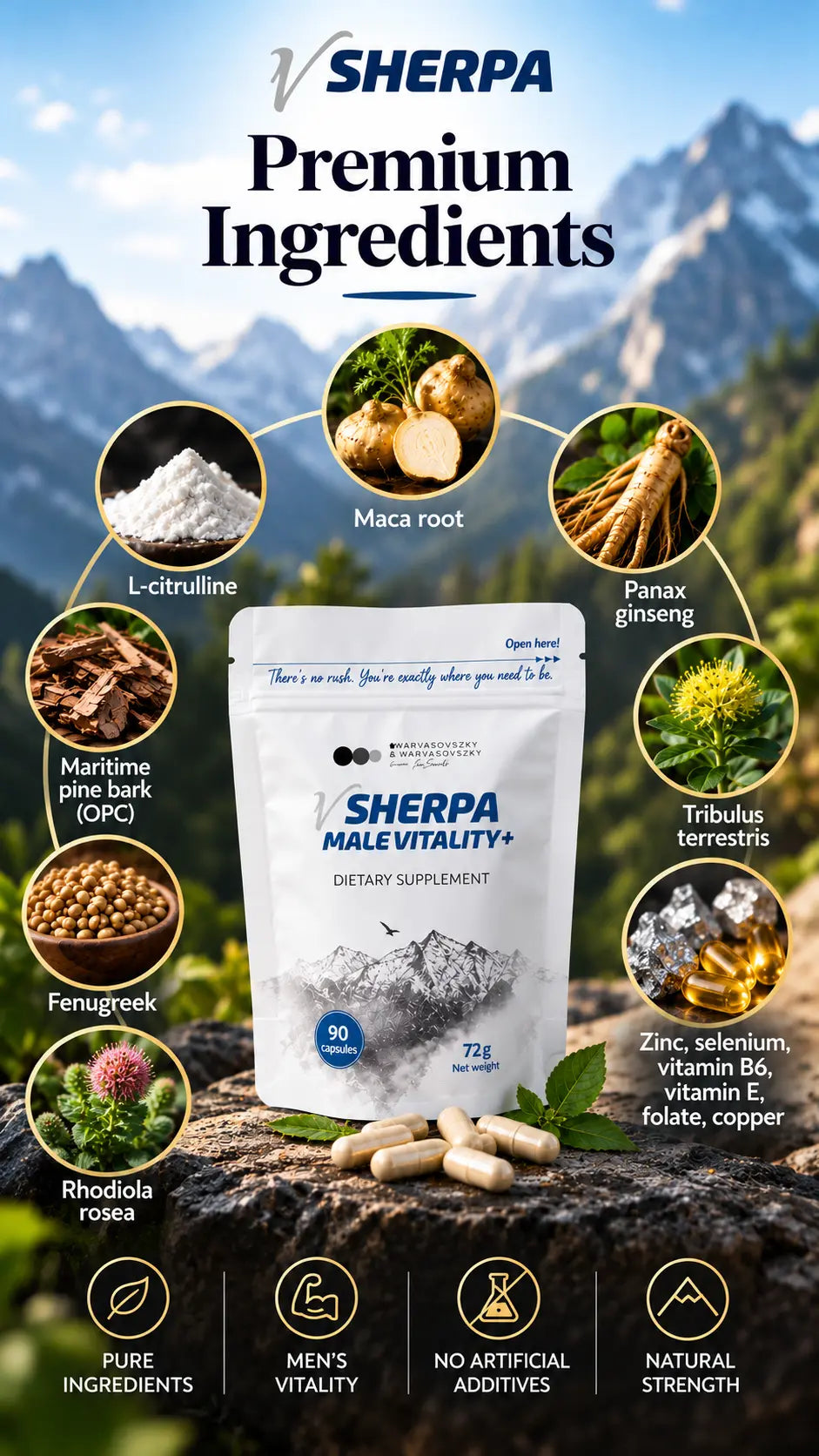vSherpa Male Vitality+ Dietary Supplement