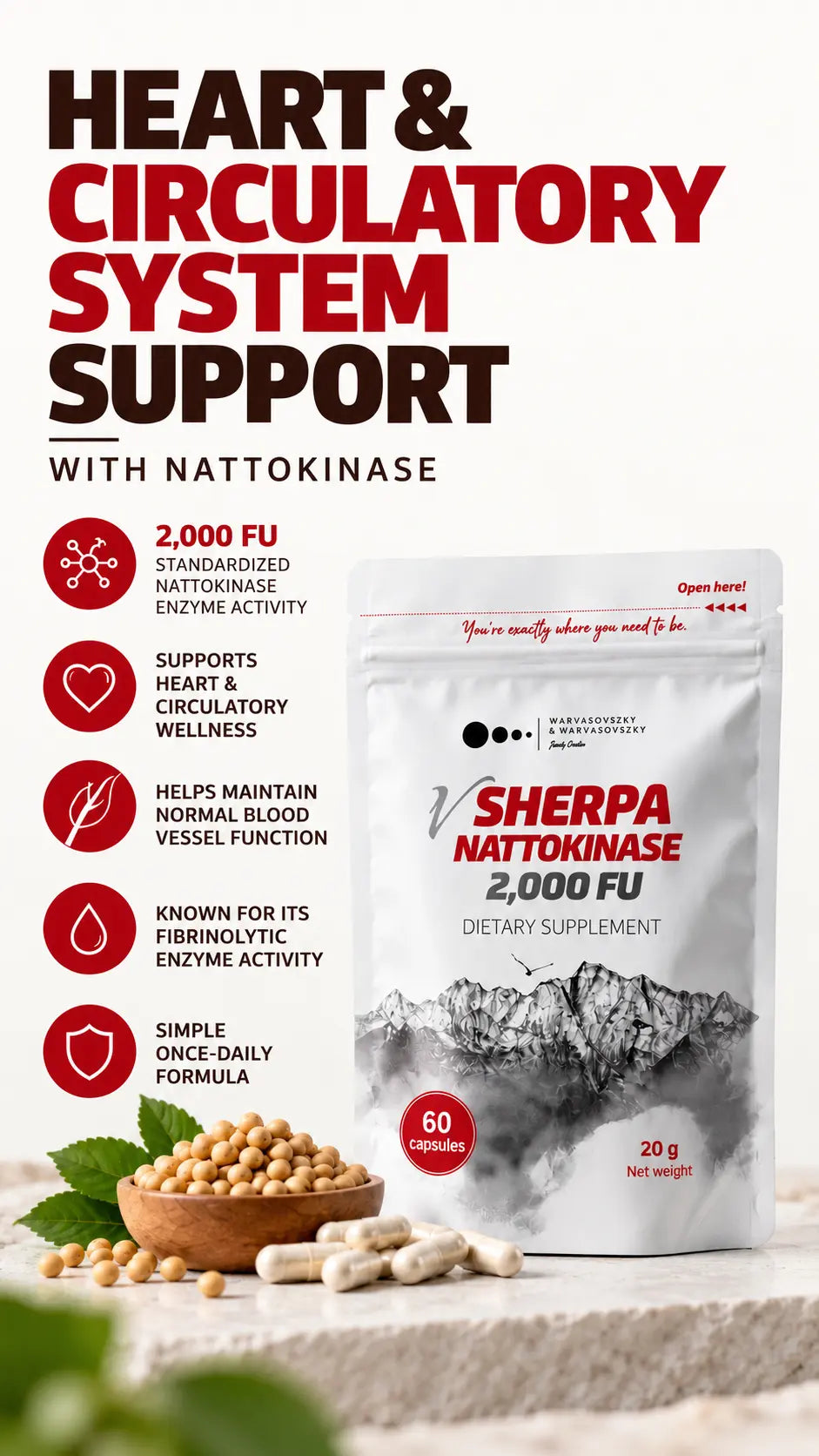 vSherpa Nattokinase 2,000 FU Dietary Supplement