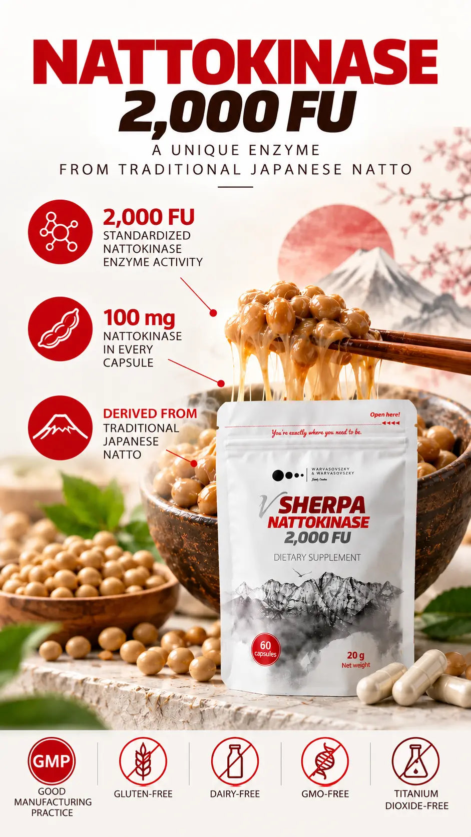 vSherpa Nattokinase 2,000 FU Dietary Supplement