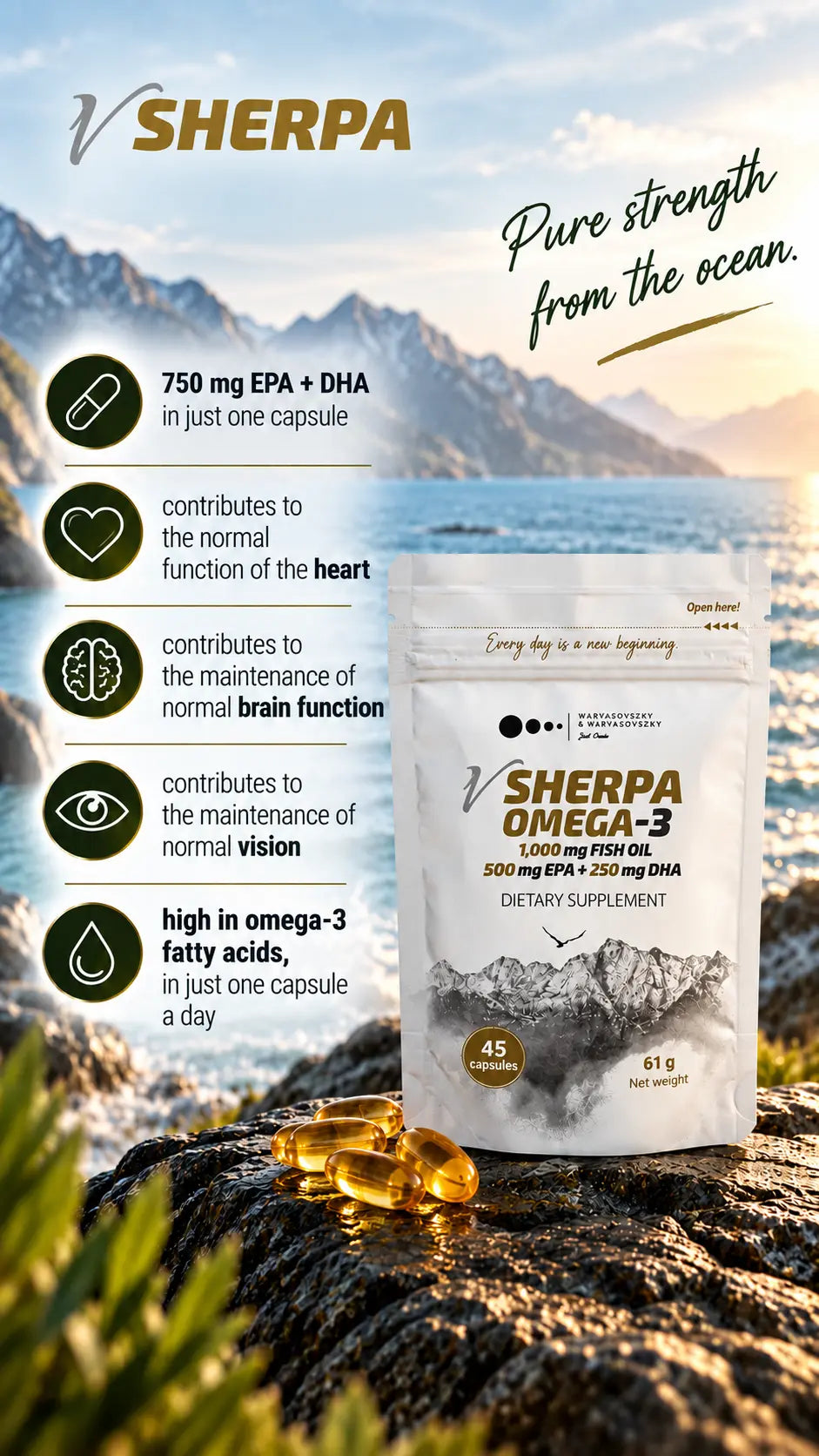 vSherpa Omega-3 Dietary Supplement