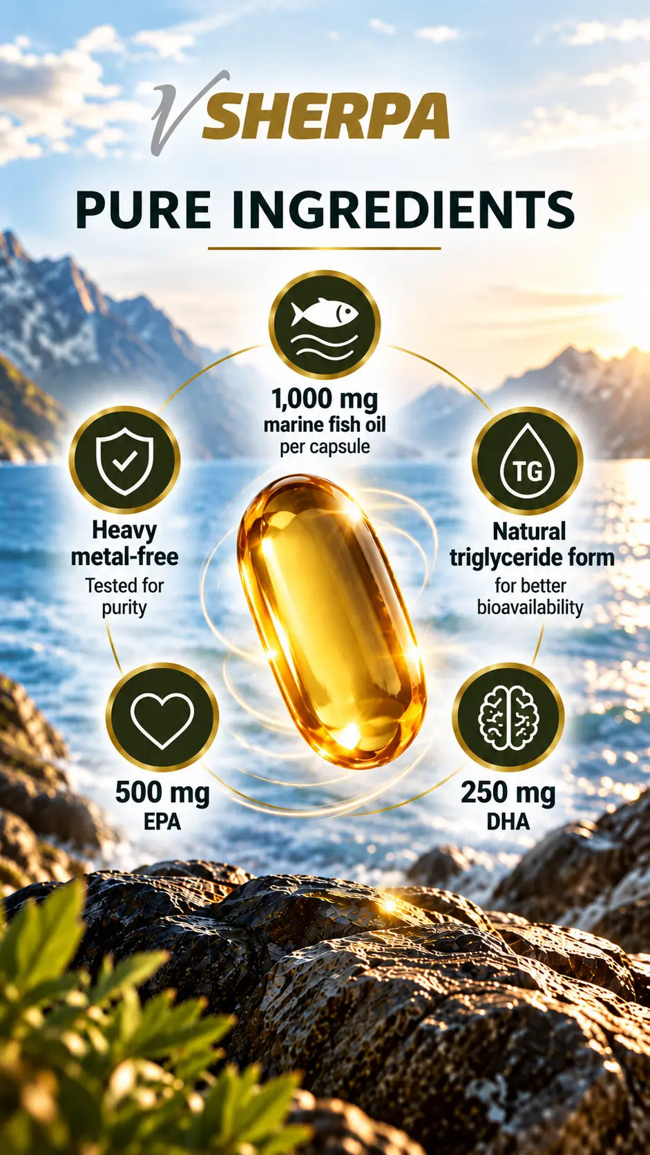 vSherpa Omega-3 Dietary Supplement