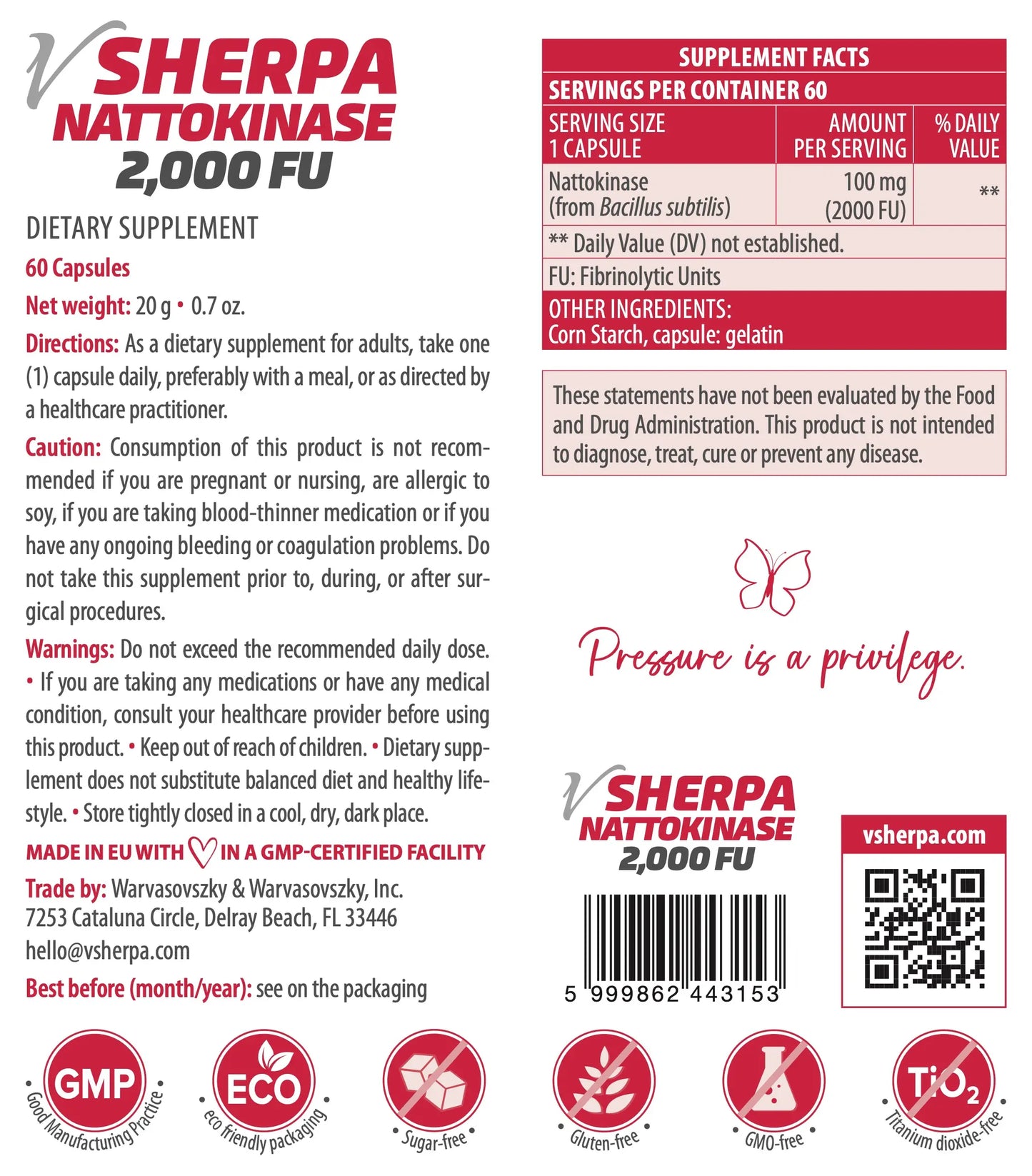 vSherpa Nattokinase Dietary Supplement